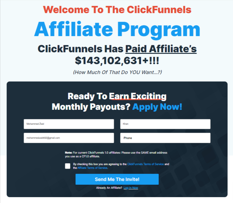 Clickfunnels Affiliate program