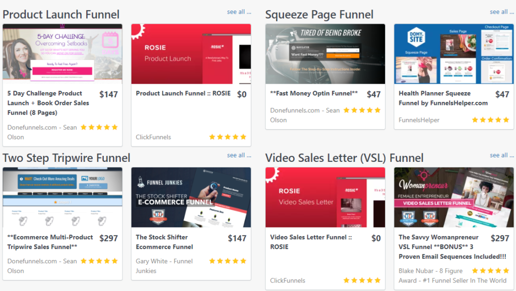 Clickfunnels funnel templates