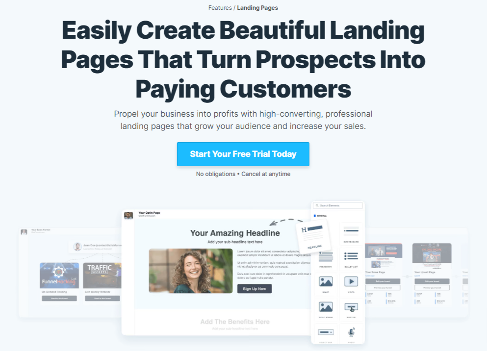 Landing page builder and editor