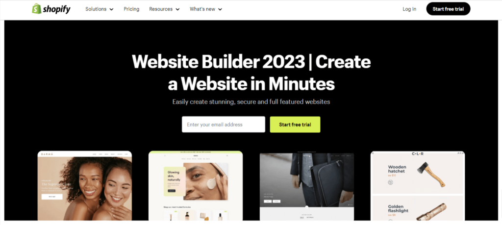 shopify website builder